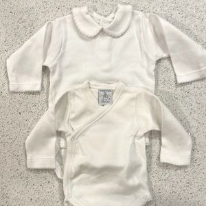 Babidu baby Set newborn  3M Peter Pan collar soft white cotton bodysuit
